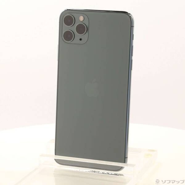 〔中古品〕 iPhone11 Pro Max 256GB ミッドナイトグリーン MWHM2J／A SIMフリー【262】