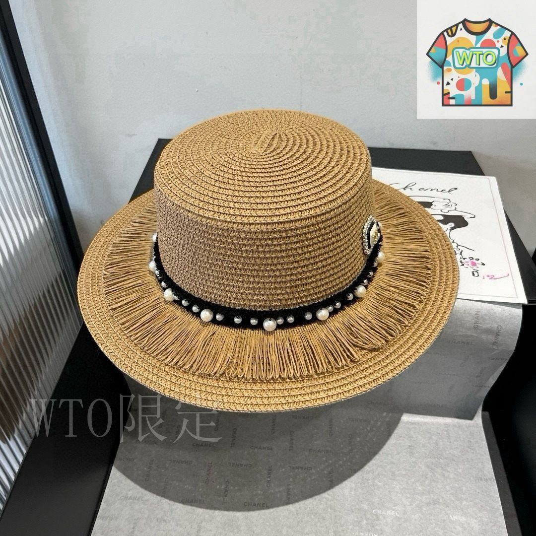 今日特価】Chanel New 平頂 ストローハット-3 - メルカリ