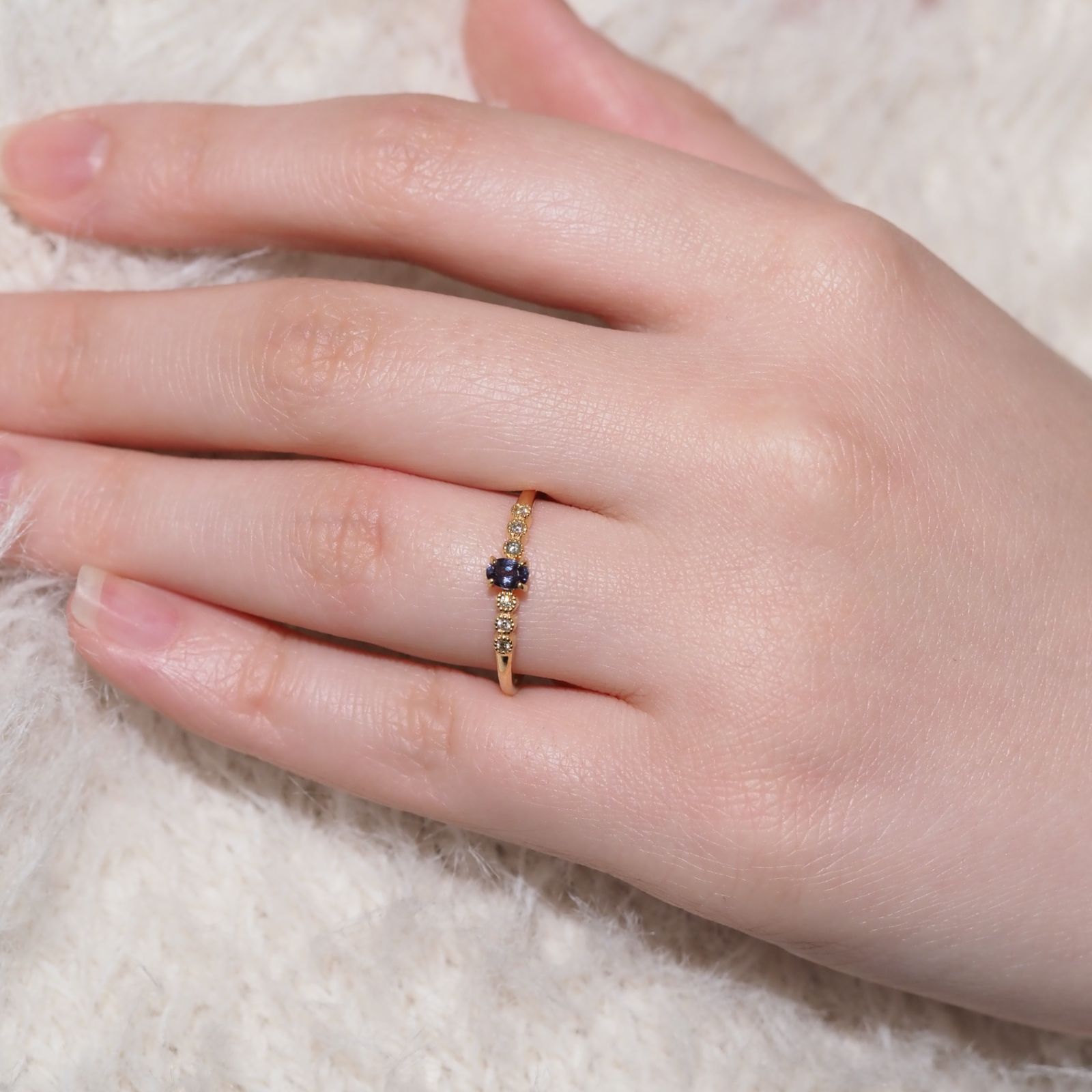 新品 カラーチェンジガーネット リング 0.17ct D0.03ct k18 新品 カラーチェンジガーネット リング 0.17ct D0.03ct k18