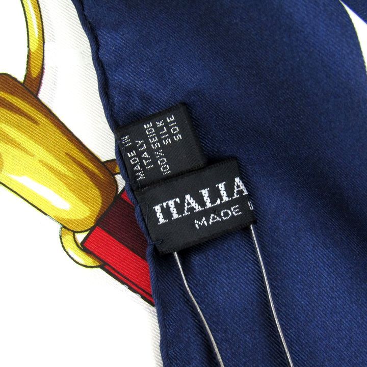 ロンシャン スカーフ 馬具モチーフ 正方形 シルク イタリア製