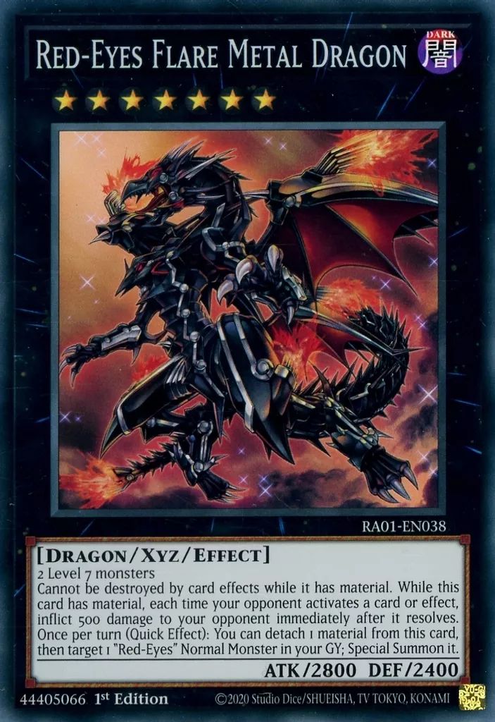 遊戯王 - レッド 中古】遊戯王 RA01-EN038[SR]：Red-Eyes Flare Metal Dragon