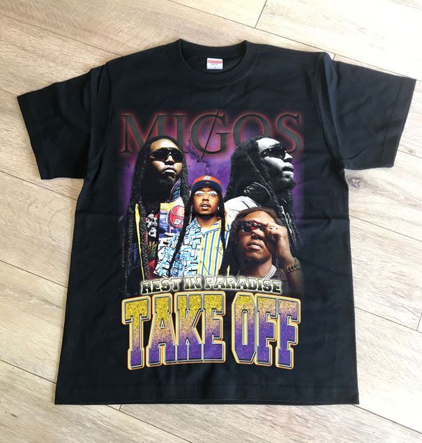 【入手困難】MIGOS TAKEOFF オフィシャル ビッグプリント Tシャツ