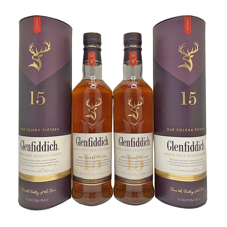 Glenfiddich 15Year グレンフィディック 15年 ソレラリザーブ 洋酒 ウイスキー シングルモルト スコッチウイスキー 2本セット  未開栓 700ml 40% - メルカリ