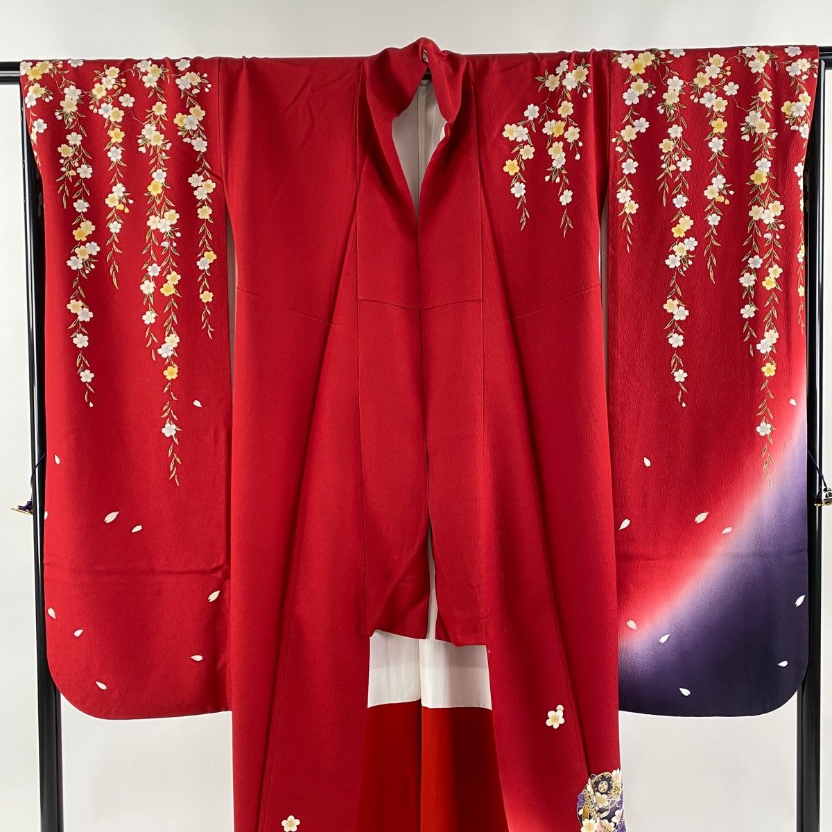 振袖 身丈157cm 裄丈63cm S 袷 千總 落款 桜 宝尽くし 金彩 金糸 赤  