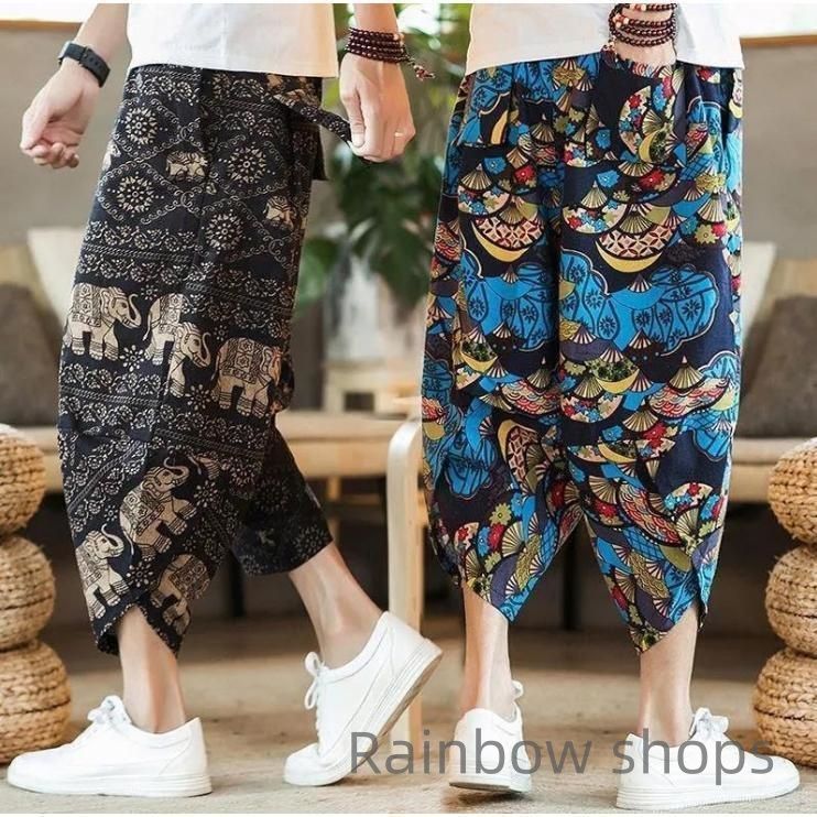 新品未使用】アラジンパンツ メンズ サルエルパンツ 花柄 総柄