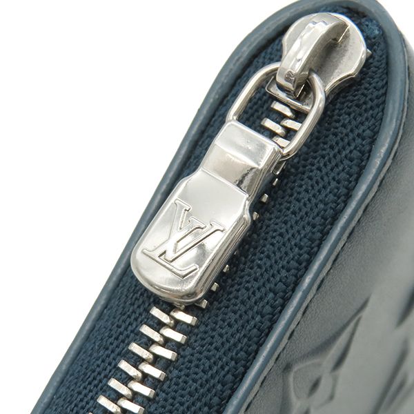  ルイヴィトン LOUIS VUITTON コインケース ムーノグラム ジッピー コインパース カーフレザー スティールブルー シルバー金具 M 81860 RFID コインケース 小銭入れ 小物