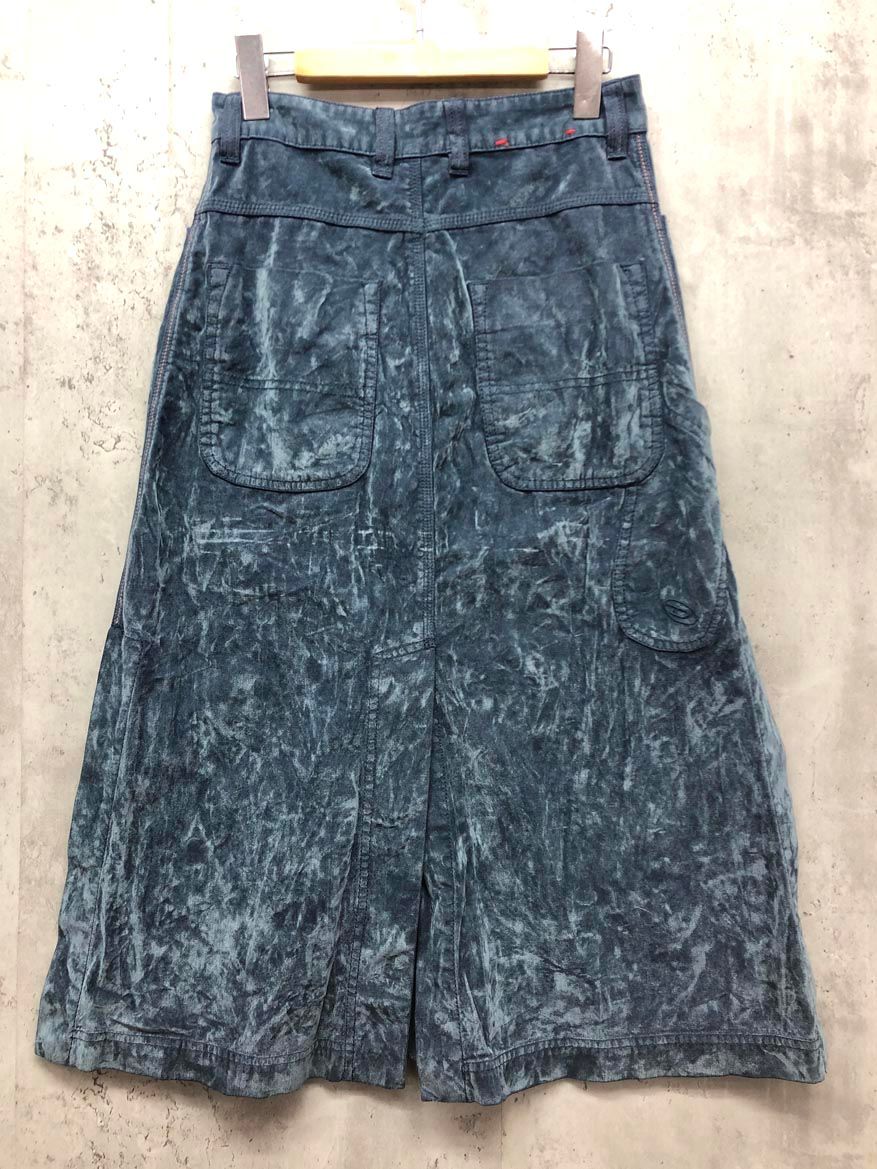 DIESEL ディーゼル GLG606531312294 a05897 ロング コーデュロイ サイドスリット スカート size23|ブルー ◆ ◎レディース