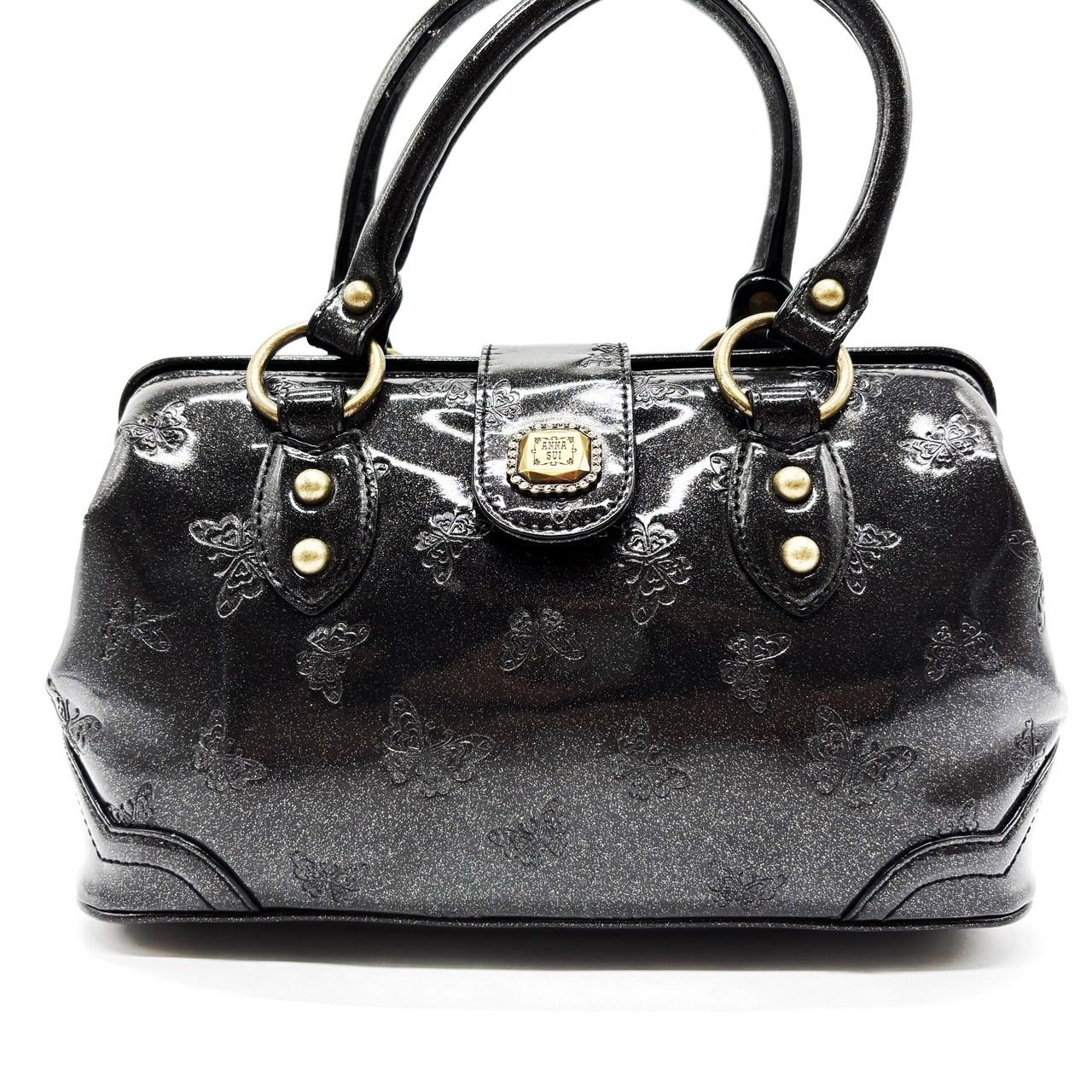 美品 ANNA SUI アナスイ ビジュー レザー ハンドバッグ ボストン ✨良品✨ ANNA SUI アナスイ ミニボストンバッグ トートバッグ