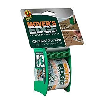 Duck Brand Mover s Edge 梱包テープ 1.88インチ x 35ヤード 半透明で MOVER S EDGE 印刷 ディスペンサー付き