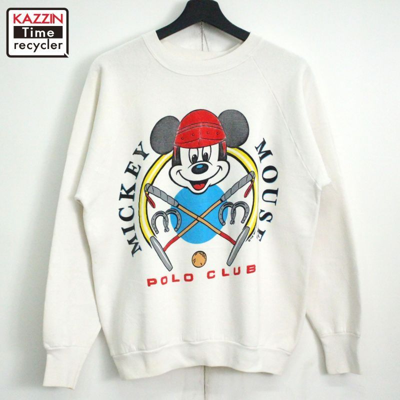 80s USA製ビンテージスエットミッキーマウス特大パッチ手作りディズニー古着 80s USA製 vintage Disney ミッキーマウス Mickey Mouse スウェット