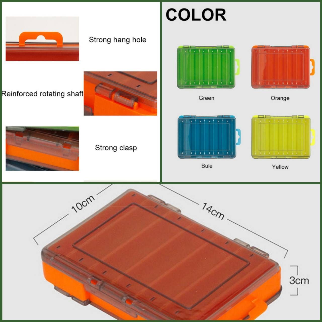 両面収納□リバーシブルケース【メタルジグ・ミノー・ルアー12個収納