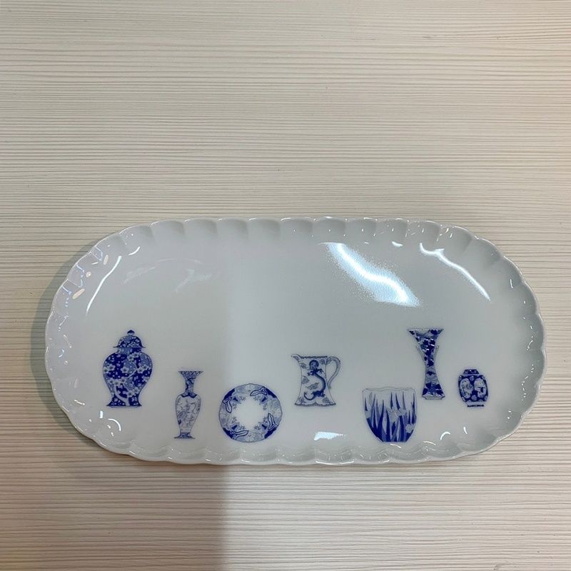 深川製磁　ブルーチャイナ　茶器トレー　長皿　希少　【廃盤品】 深川製磁 ブルーチャイナ 茶器トレー 長皿 希少 【廃盤品】