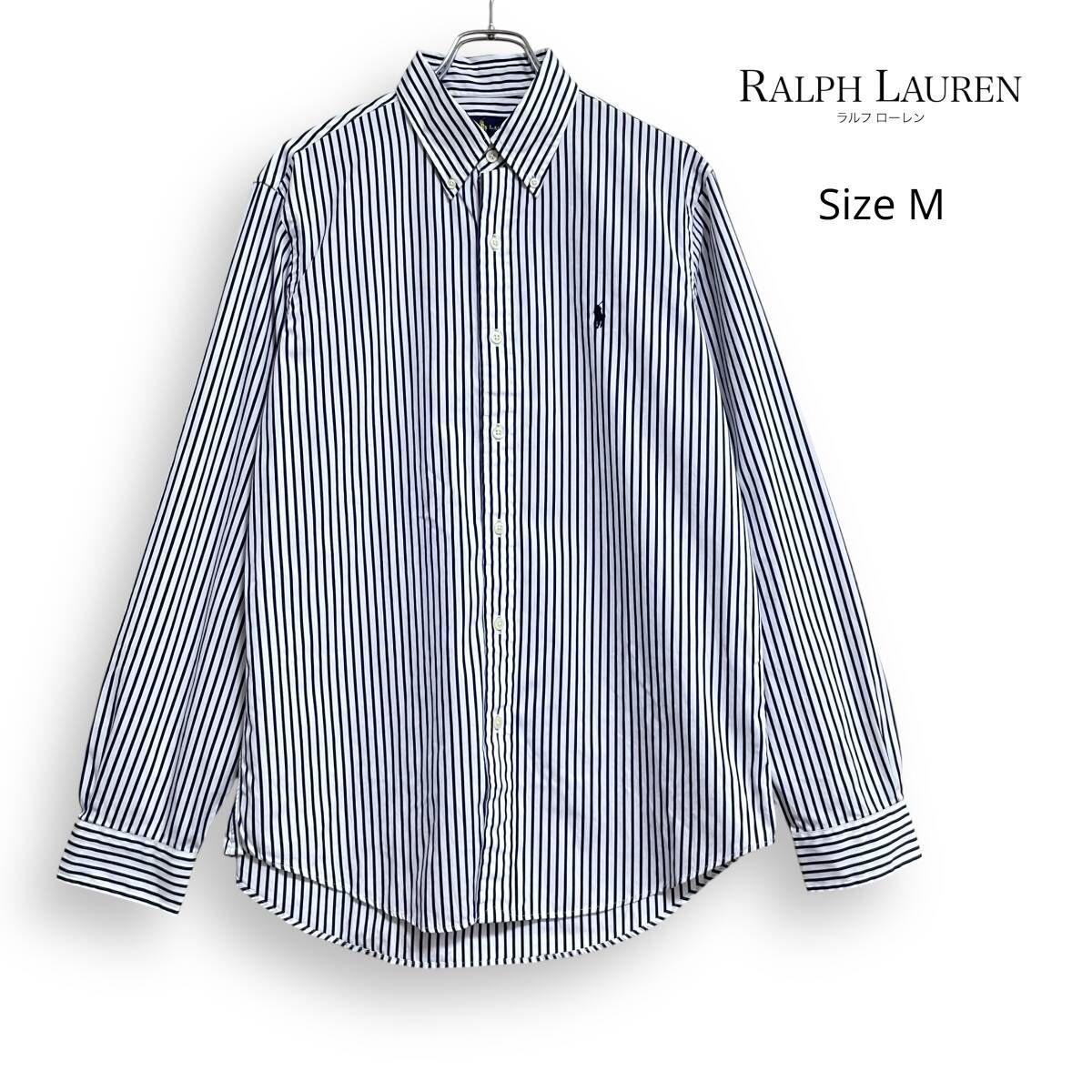 RALPH LAUREN ラルフローレン ボタンダウン ストライプ 長袖 シャツ M