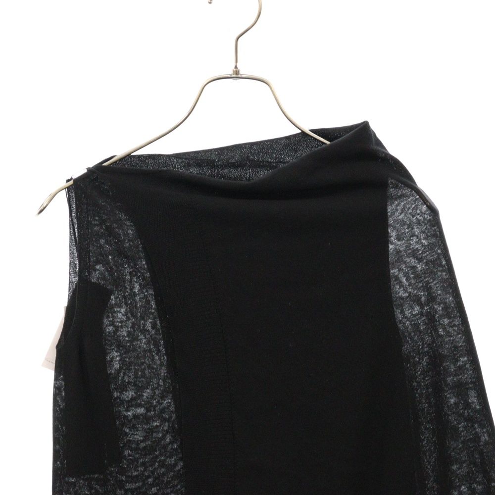 Rick Owens リックオウエンス Cape Tank ギャザーワンショルダー トップス レディース ブラック RP01B4636 C Rick Owens (リックオウエンス) Cape Tank ギャザーワンショルダー