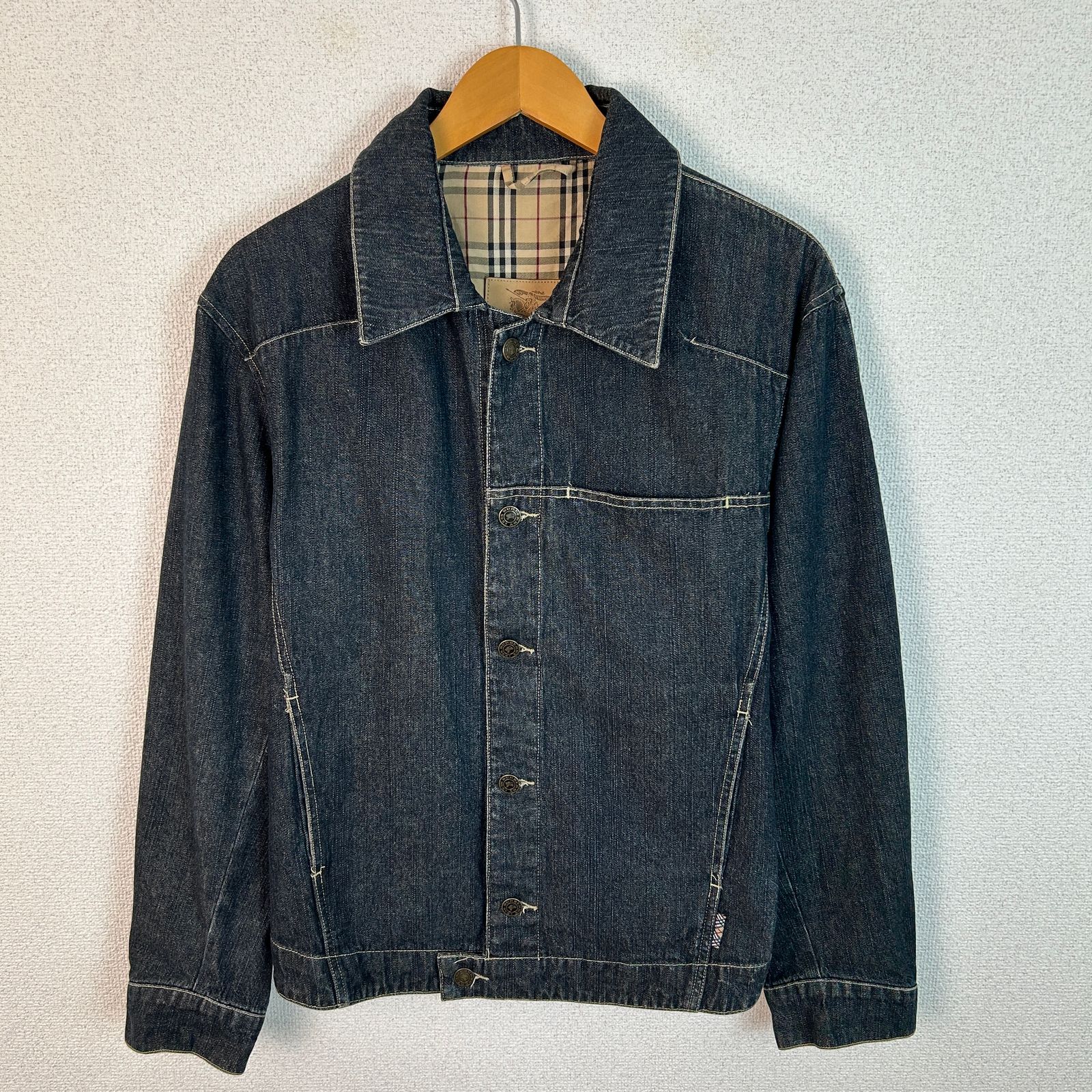 美品 Burberry バーバリー ノバチェック デニムジャケット Gジャン BURBERRY バーバリー デニムジャケット Gジャン ノバチェック レザー