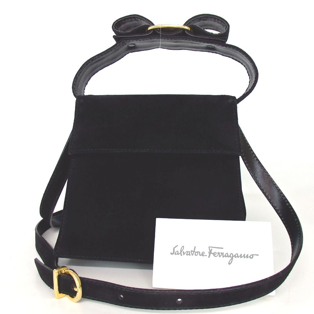 美品 サルヴァトーレフェラガモ バケハ ヴァラリボン ブラック 黒 ガンチーニ Salvatore Ferragamo サルヴァトーレフェラガモ BA213104ハンドバッグ