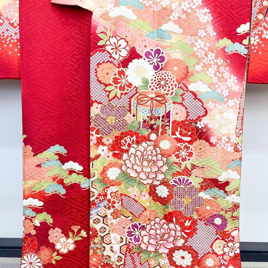 平和屋着物●豪華振袖　型染め　遠山松竹梅文　正絹　逸品　CAAY8379gh 平和屋着物○豪華振袖 型染め 遠山松竹梅文 正絹 逸品 CAAY8379gh