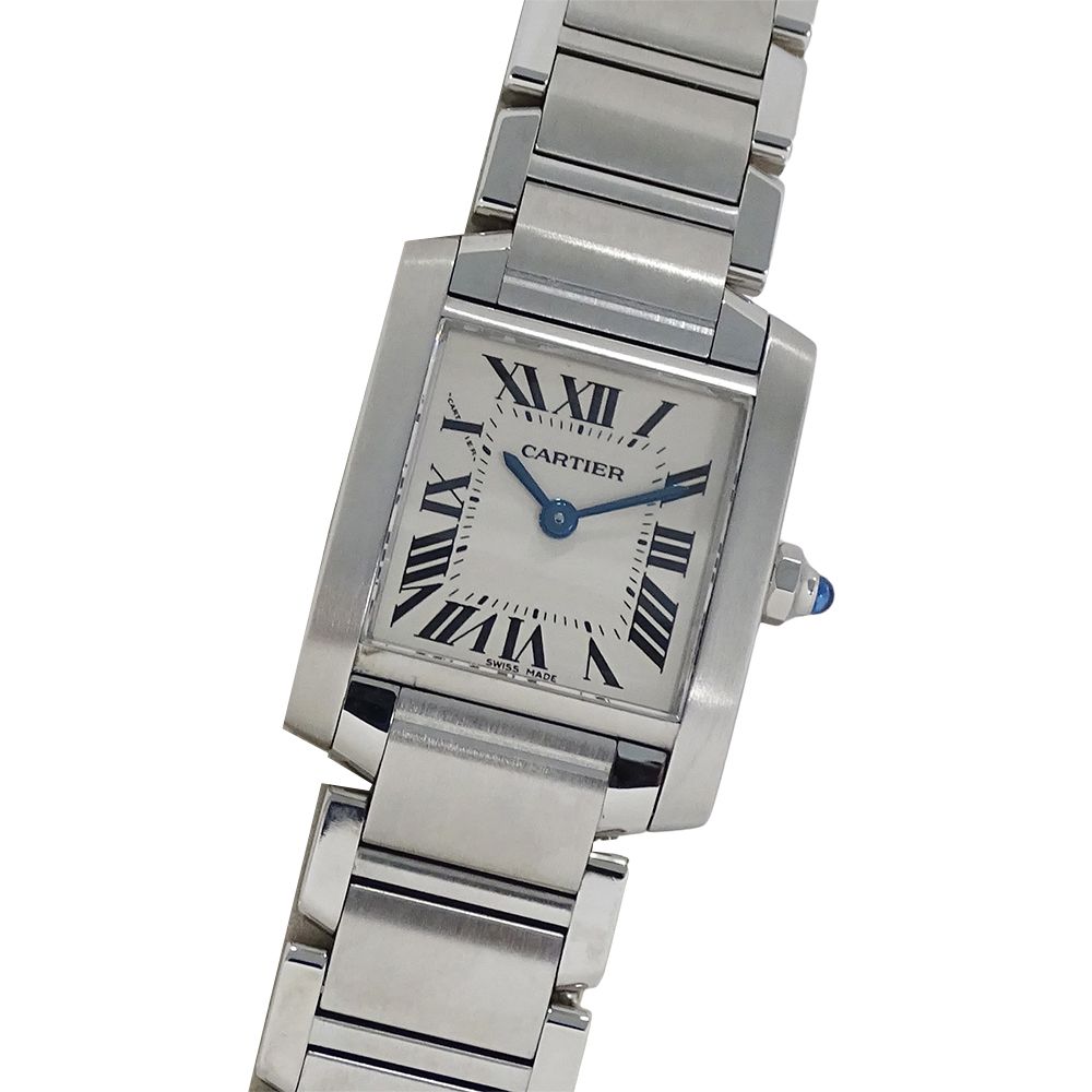 カルティエ クオーツ タンクフランセーズ SS スクエア アイボリー文字盤 カルティエ Cartier タンクフランセーズMM W51003Q3 ボーイズ