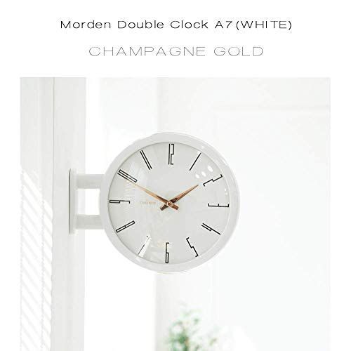 両面電波時計 両面時計 Morden Double Clock A7WH おしゃれな 低騷音