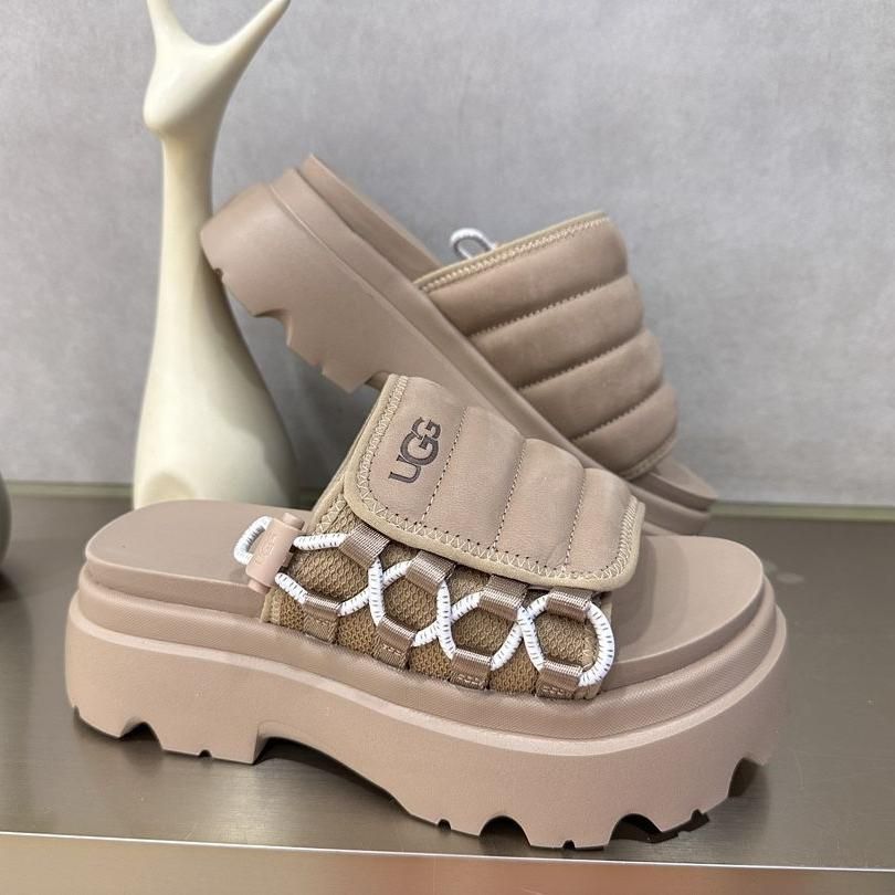 UGG レディース 春夏用 ラウンドトゥ 厚底ストラップサンダル サンド