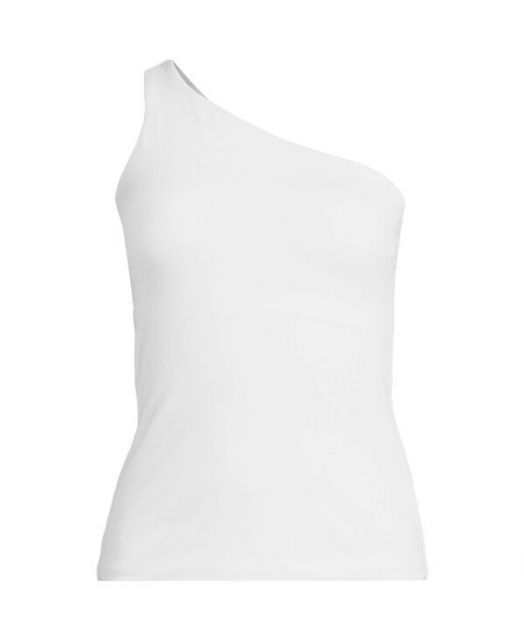 売れ筋商品|||ランズエンド カットソー トップス レディース Women's Slender One Shoulder Top White Women's Slender One Shoulder Top | Lands' End