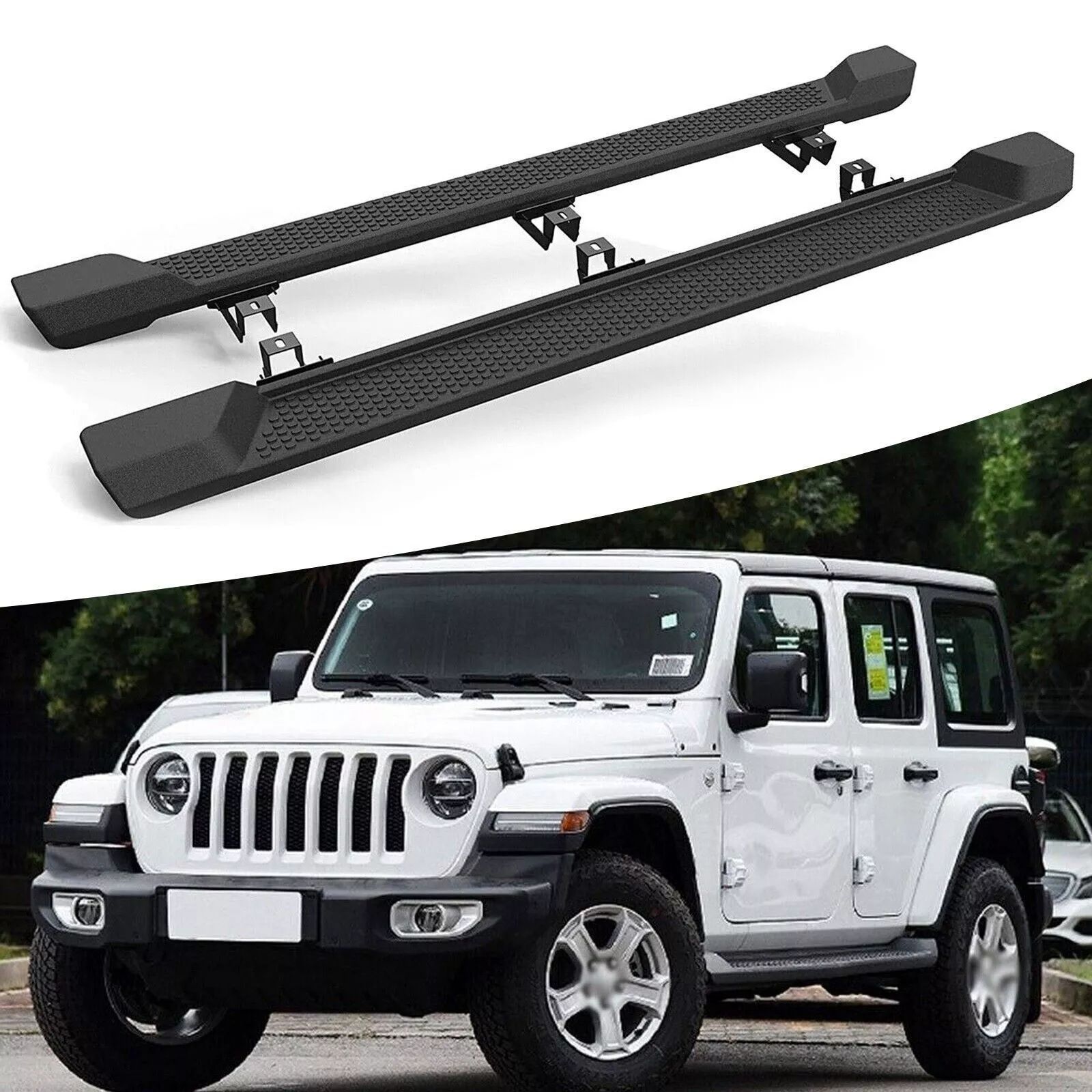 Jeep ジープ Wrangler JK 4ドア 2007〜2018年対応 サイドステップ サイドバー ロックガード 黒 カスタムパーツ