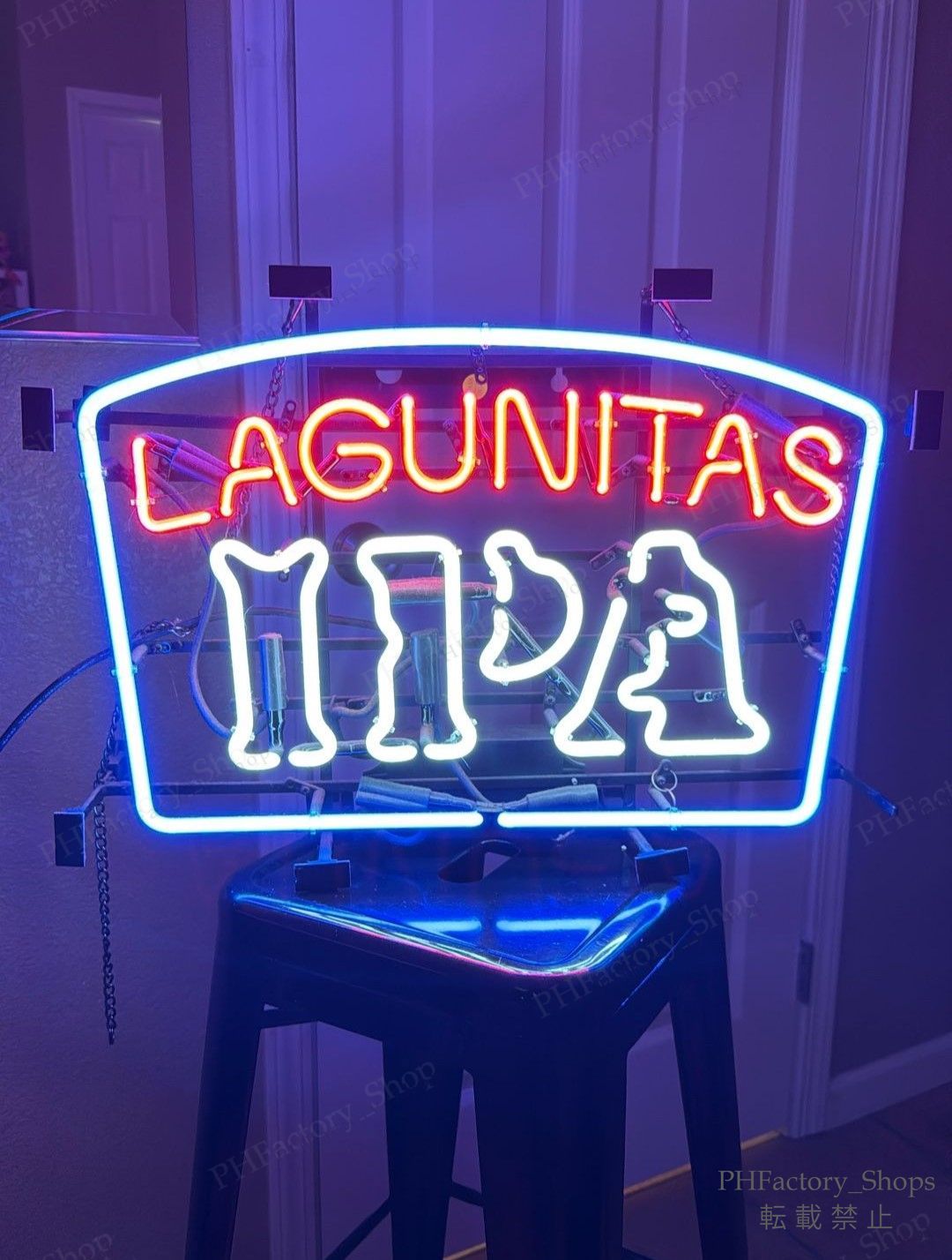 ネオン管 Lagunitas IPA Beer ネオンサイン ガラスネオンサイン ビール ペールエール ネオンライト 装飾ライト ビール バー パブ 室内装飾 店舗装飾 アメリカ雑貨 50x40cm A302
