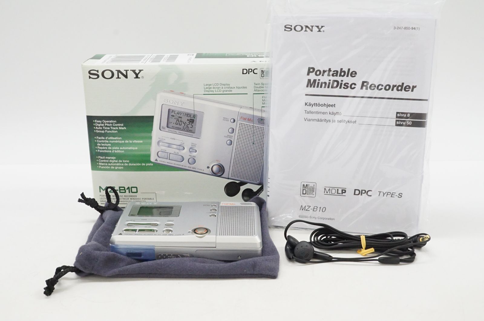 C131138 SONY MD WALKMAN ソニー MZ-B10 ポータブルMDレコーダー MDプレーヤー