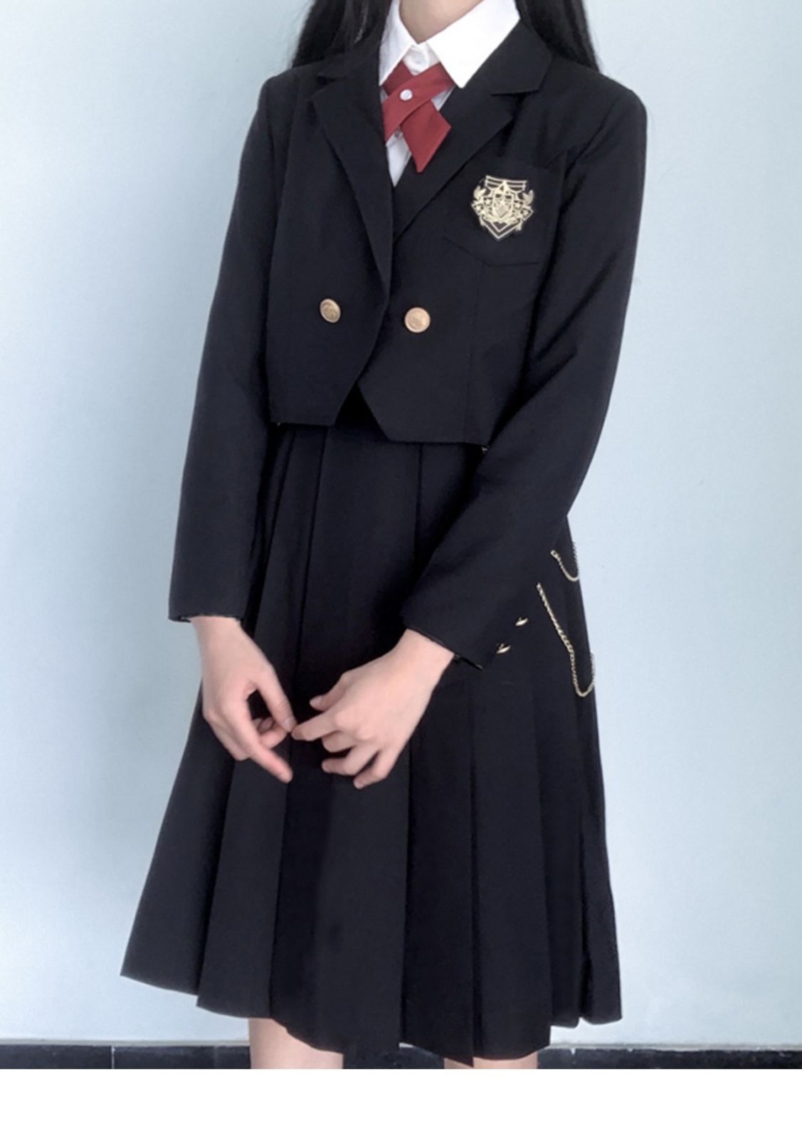 JK制服 3点セット セーラー服 黒 長袖 ジャンパースカート スカート 前開き コスプレ 学生制服 高校生 学生 制服 学園祭 文化祭 仮装 本格制服 コスチューム 通学 入学式 卒業式 KRuk127