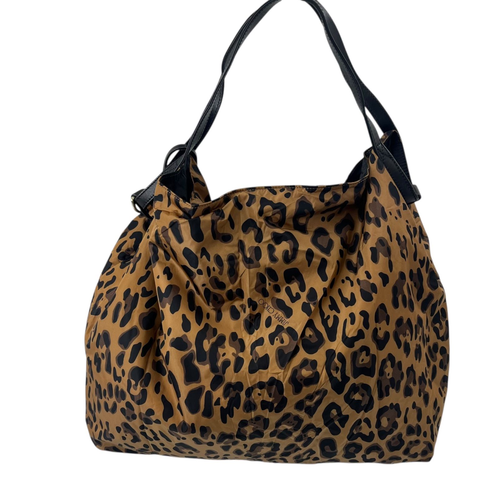 美品 ジミーチュウ JIMMY CHOO レオパード柄 ナイロン トート 