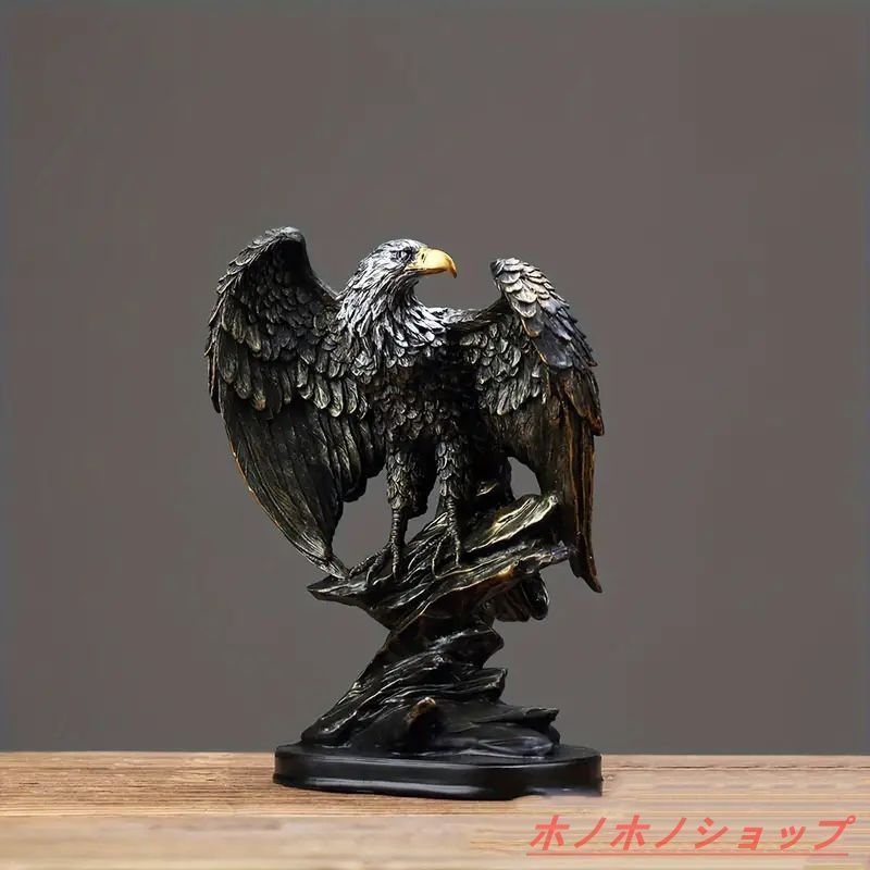 鷲の彫刻 透明感あるアートオブジェ 鷲の彫刻像】樹脂製オブジェ｜高級感あふれる装飾｜迫力ある鷲の