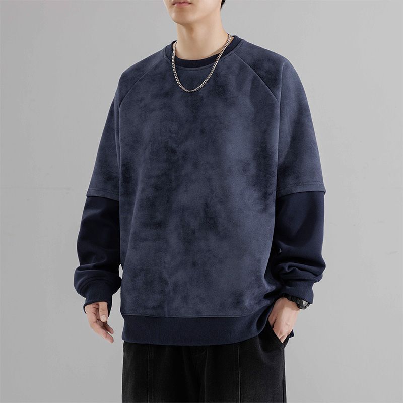 プルオーバー トレーナー メンズ スウェット 長袖Tシャツ 重ね着