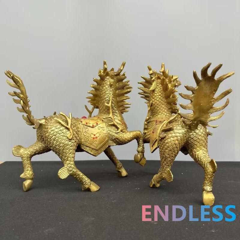 銅制 鎮水獣麒麟 鎮宅 辟邪 開運 風水 招財 卓上 装飾品 置物 工芸品 麒麟 銅器 銅製品 鎮宅辟邪 開運風水 招財 置物 工芸品 装飾品