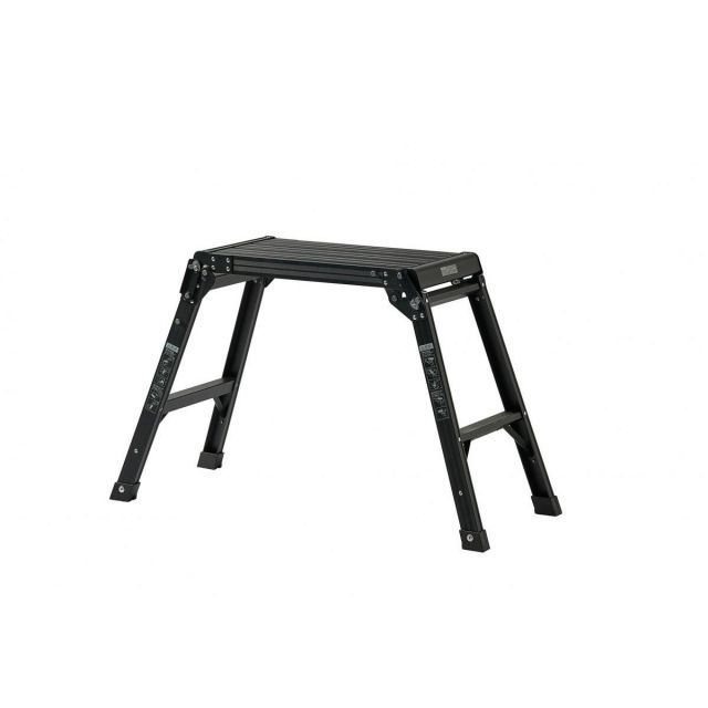 天馬 TENMA アルミ 作業台 2段 ブラック 設置幅約90cm 高さ約60cm 軽量 室内 コンパクト 省スペース収納 掃除 丈夫