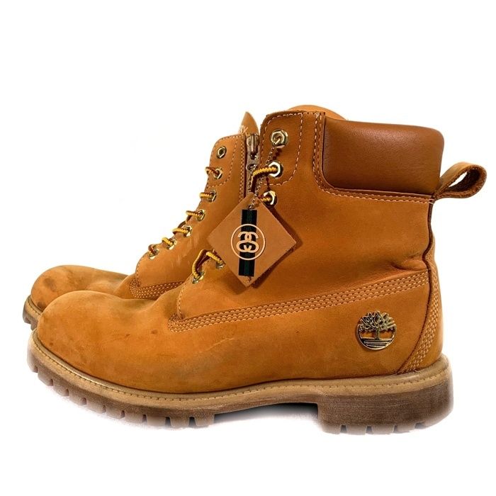 Timberland ティンバーランド STUSSY ステューシー サイドジップ イエローブーツ ライトブラウン 6129A Size US10.5 28.5cm