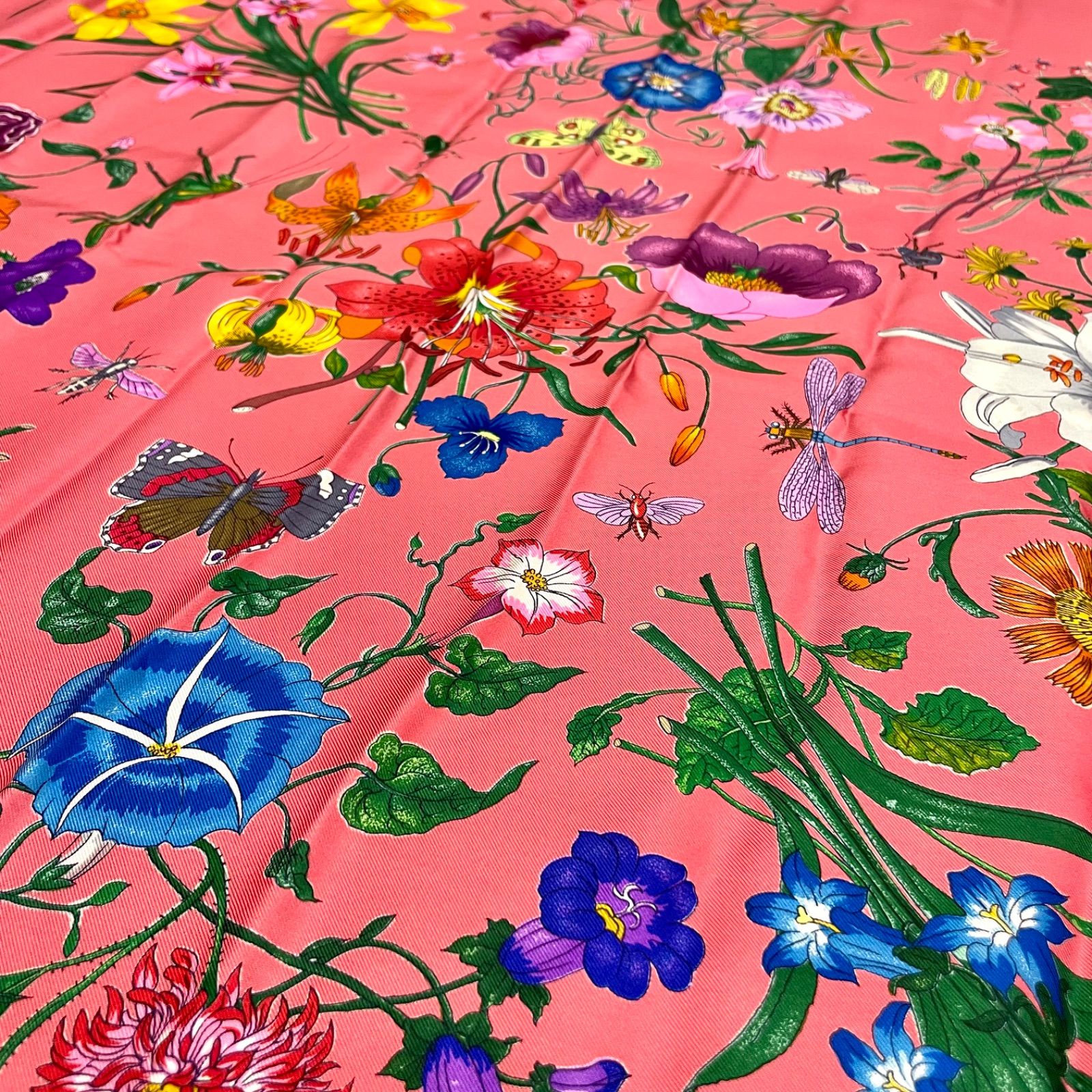 イタリア製 GUCCI ヴィットリオ・アッコルネロ スカーフ 大判 シルク