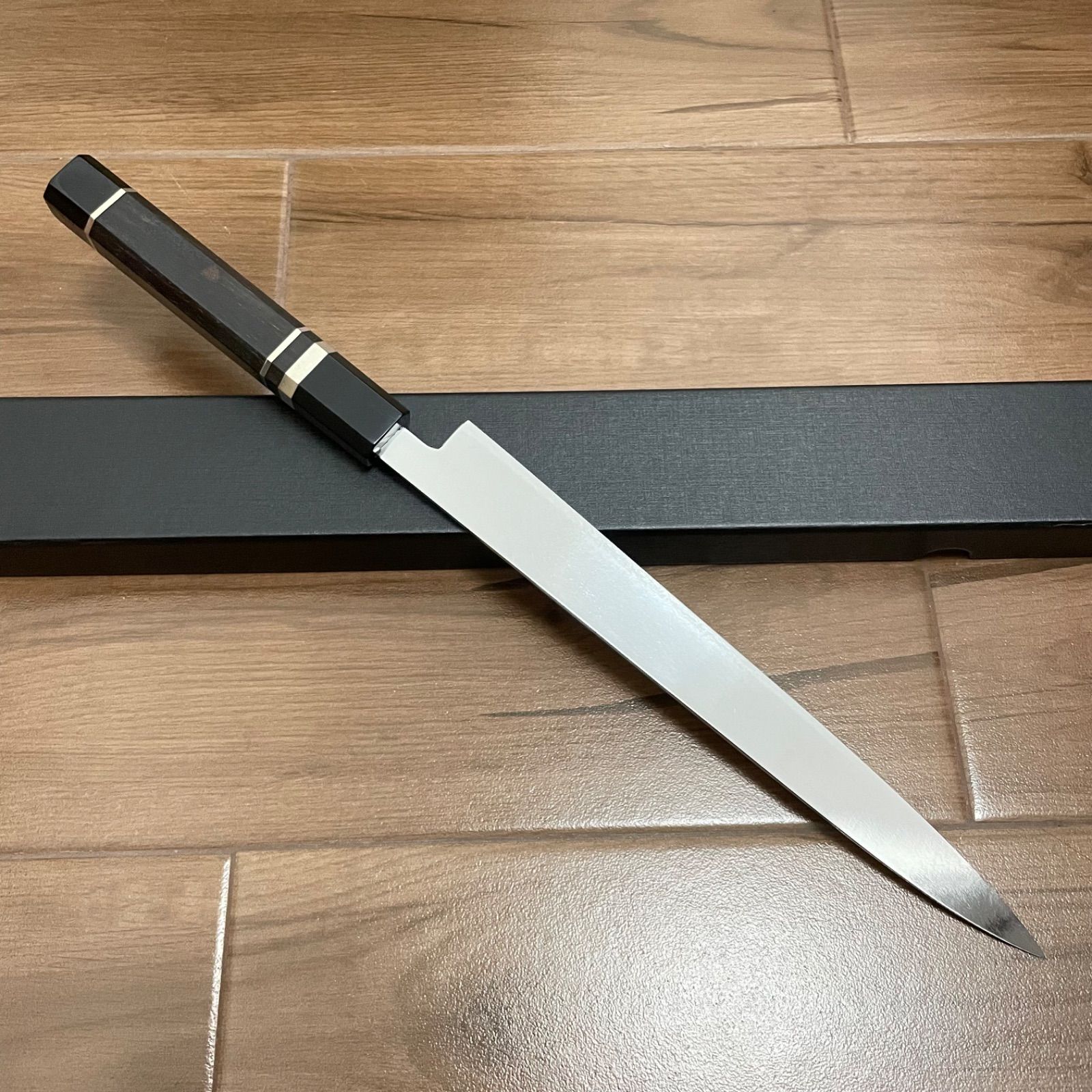 柳刃 9寸 V金10号 刺身包丁 和包丁牛刀 HRC 61 檀木八角柄 270 mm