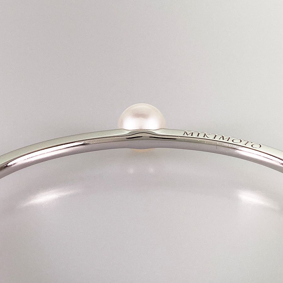 ミキモト MIKIMOTO K18WG ダイヤモンド パール バングル ftj ミキモト MIKIMOTO K18WG ダイヤモンド パール バングル ftj