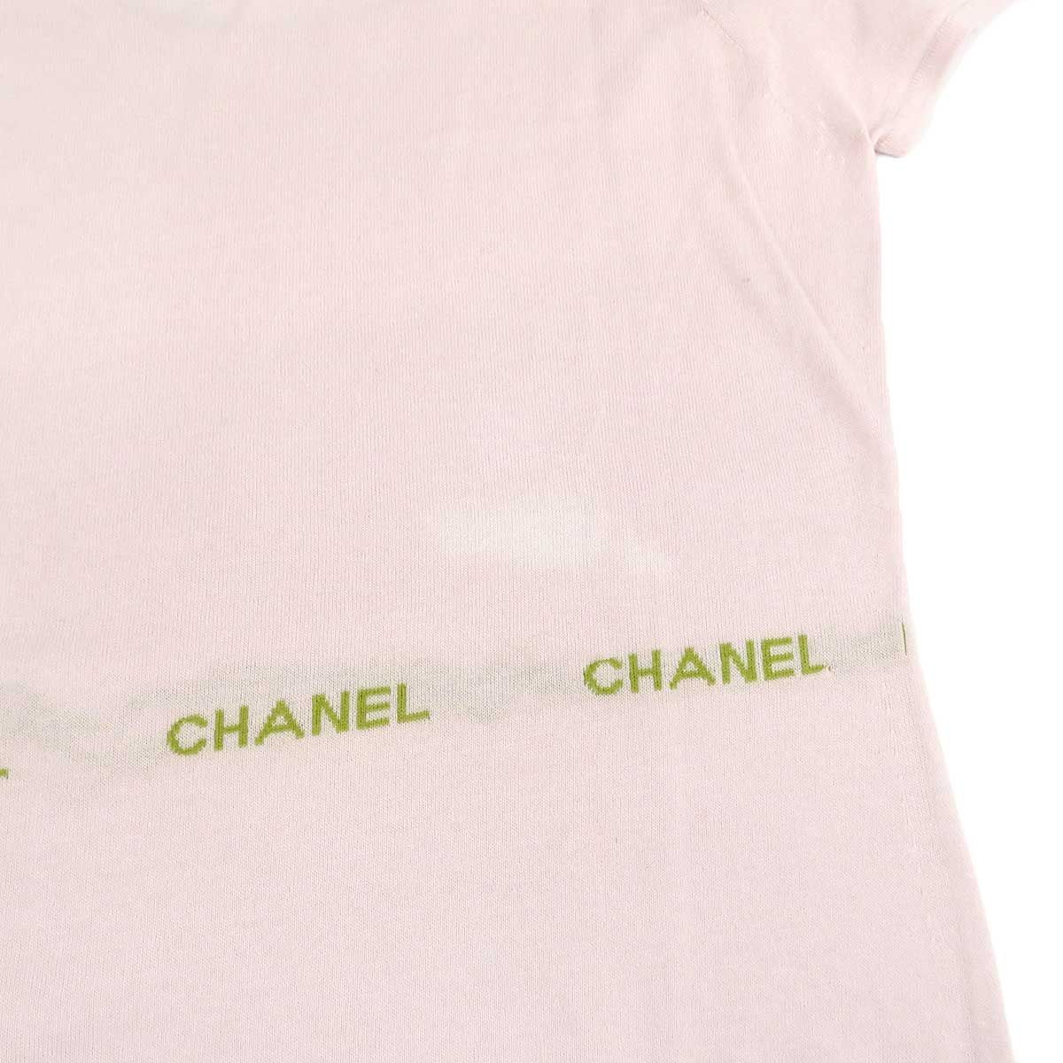 シャネル ロゴ フレンチスリーブ ニット P23133V01543 レディース ピンク CHANEL 中古 【アパレル・小物】 シャネル ロゴ フレンチスリーブ ニット P23133V01543