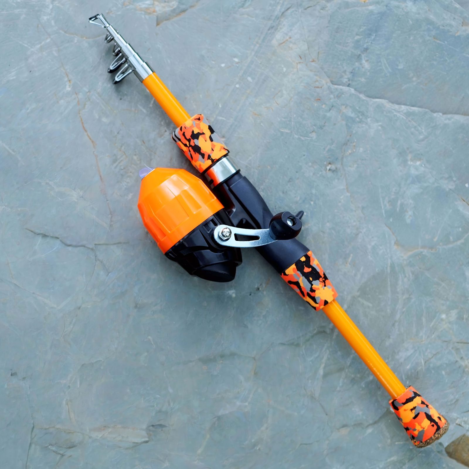 GLigeT 川釣り竿 ショートセクション釣り竿 ポータブル 伸縮式釣具 湖