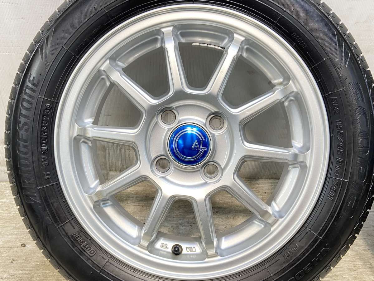 155/65R14 nブリヂストン エコピア NH200C n AL n14x4.5 44 100-4穴 n中古