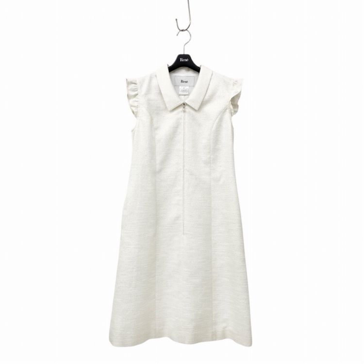 極美品♡ルネ♡フロントフリル ツイードワンピース