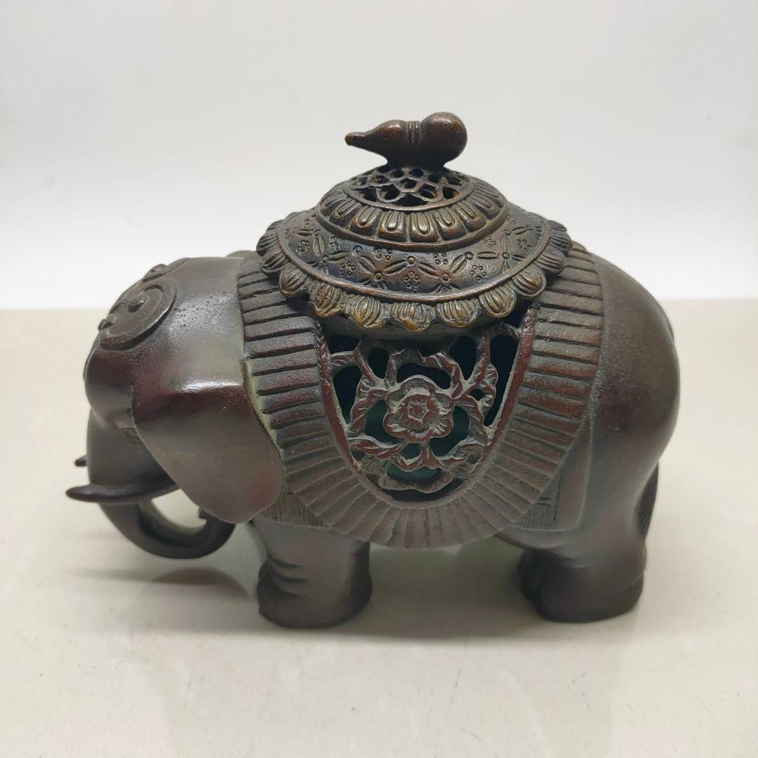 めでたい如意銅象 香炉 銅香炉 工芸品 美術品 置物