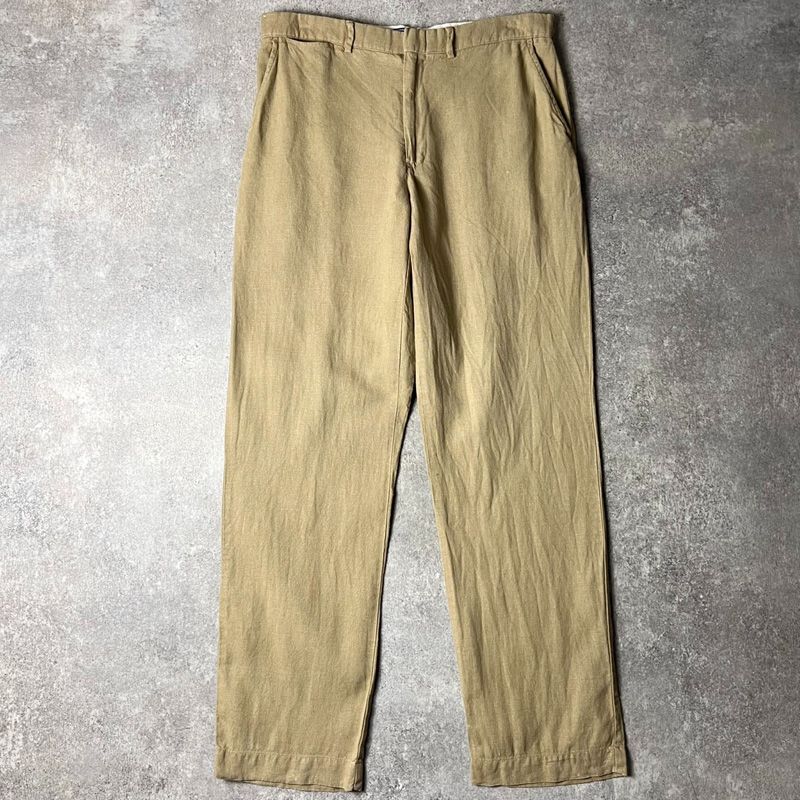 新品★90s★Polo Ralph Lauren★リネン スラックスパンツ★麻絹 90s POLO RALPH LAUREN ノータック 100% リネン スラックス
