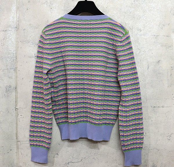【広尾店】未使用 シャネル CHANEL 24AW ココマーク ボーダー カシミアセーター パープル size36 【14701】 広尾店】未使用 シャネル CHANEL 24AW ココマーク ボーダー カシミア