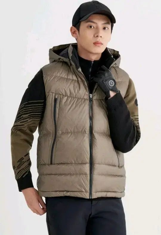 ビーンポールゴルフ メンズ ベ이지 ダウン ベスト XL