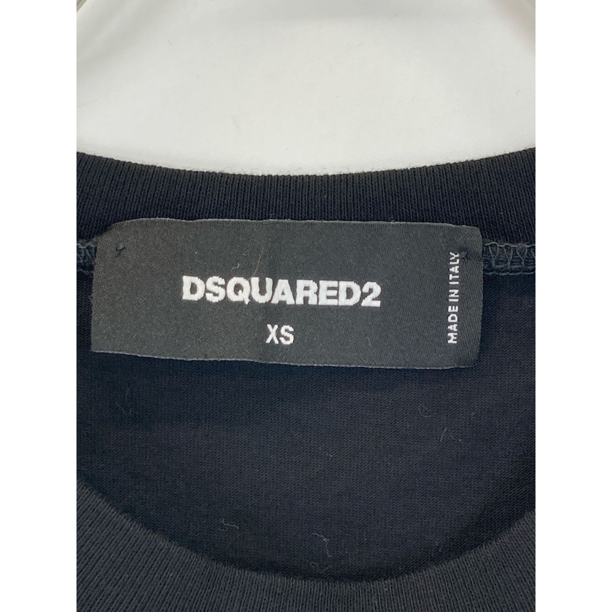 DSQUARED2 ディースクエアード 22年 S74GD0946 ブラック ロゴ クルーネック Tシャツ XS