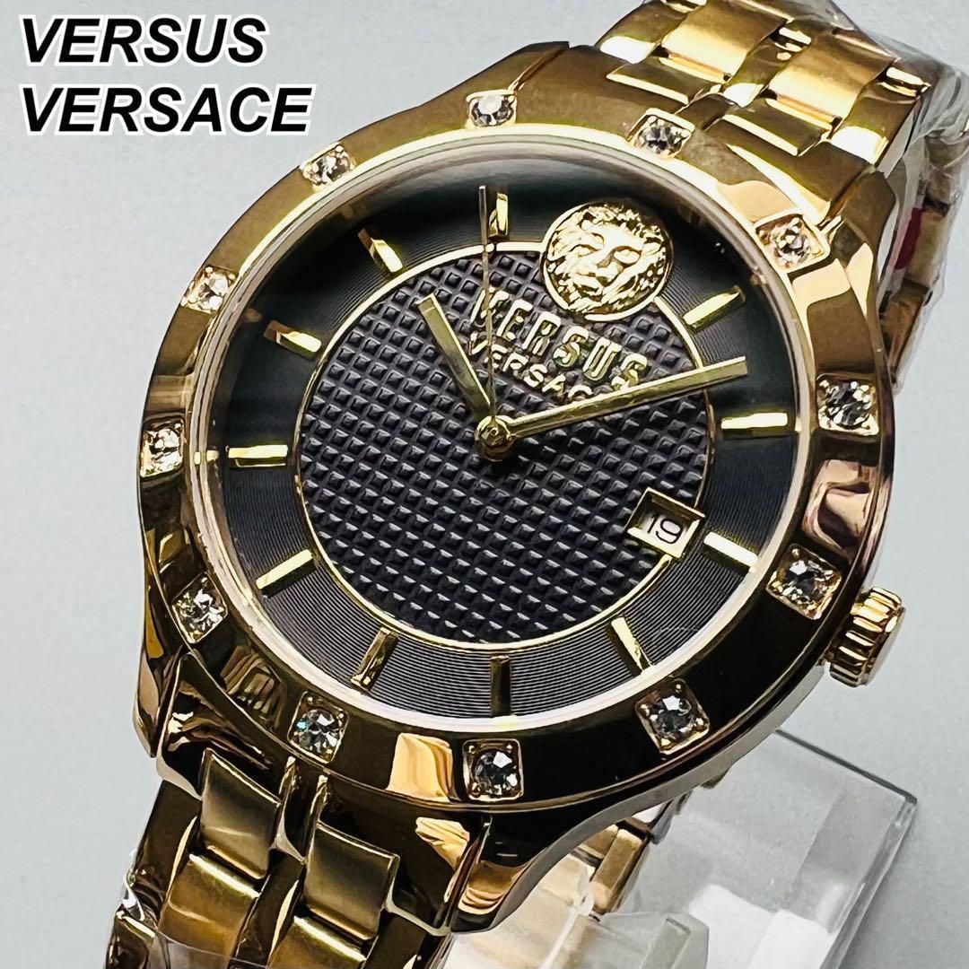 ヴェルサス ヴェルサーチ 腕時計 レディース クォーツ ゴールド 新品 ブラック レディース 36mm クォーツ 電池式 おしゃれ クリスタル 金