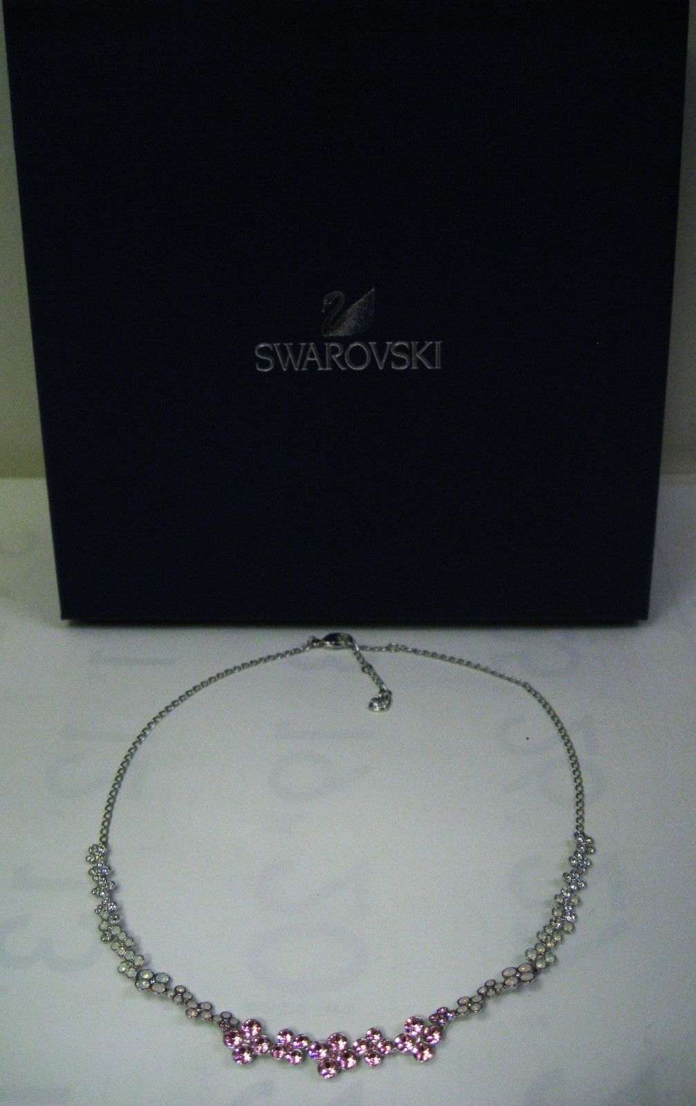 極美品 スワロフスキー SWAROVSKI ネックレス ピンク・乳白色・白 石入