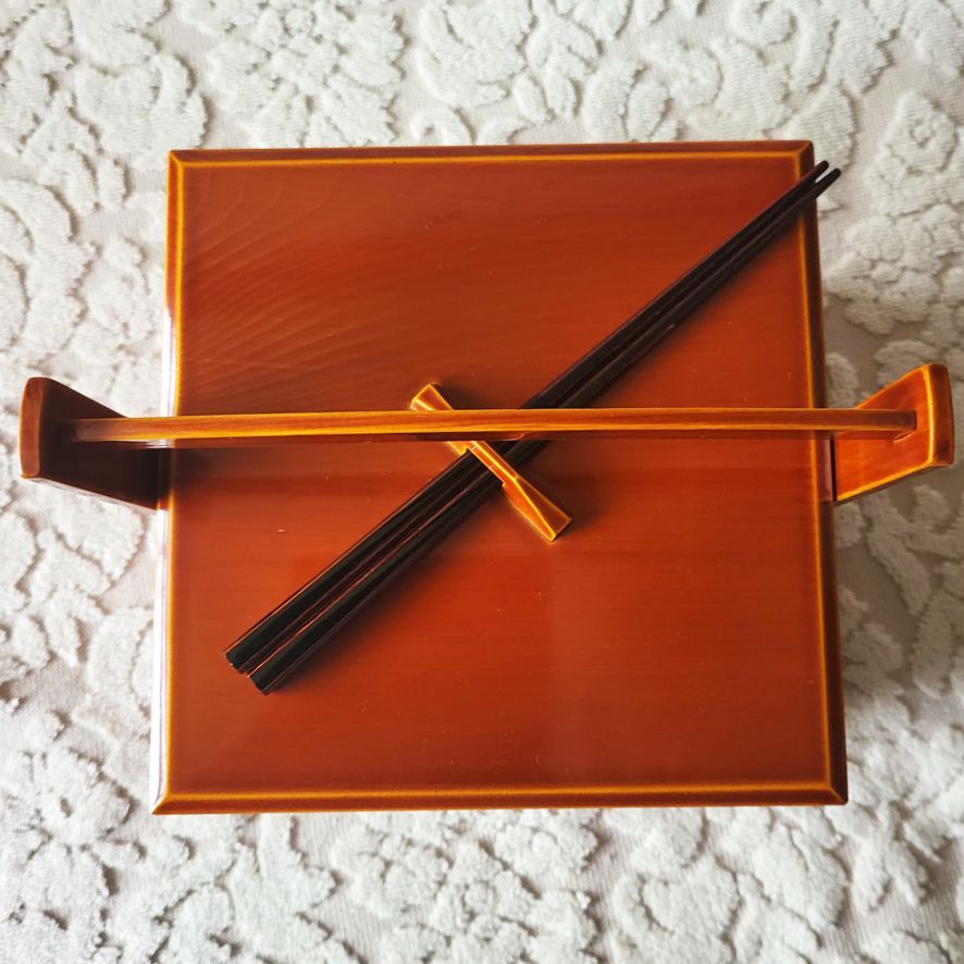 【値下げ！】【新品未使用】★美しい工芸品★【飛騨春慶塗】手提 箸付二段重 ☆美しい工芸品☆飛騨春慶塗手提 箸付二段重 【楽天市場